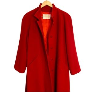 Vintage Pendleton Full Length Overcoat- Gorgeous Red + 100% Virgin Wool (12)